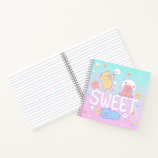 Süßbären mit flauschigen Monstern Notizblock (Innenseite)
