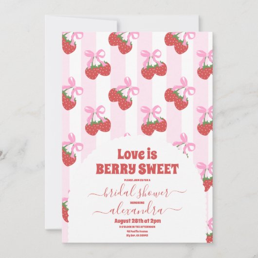 Süßbeeren Brautparty Einladung (Vorderseite)