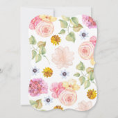 Süßbiene 1. Geburtstag Blumenpastel Einladung (Rückseite)