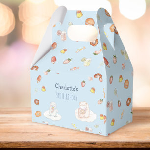 Süßblaue Aquarelldesserts Kindergeburtstag Geschenkschachtel