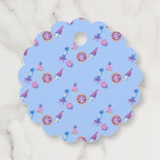 Süßblauer Bonbons Geburtstag Geschenkanhänger (Rückseite)