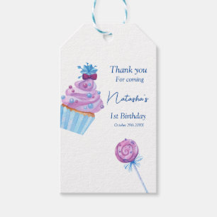 Süßblauer Bonbons Geburtstag Geschenkanhänger