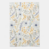 Süßblaugelbe botanische Blume Geschirrtuch (Vertikal)