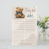 Süßbraune Aquarellteddytasche Baby Dusche (Stehend Vorderseite)