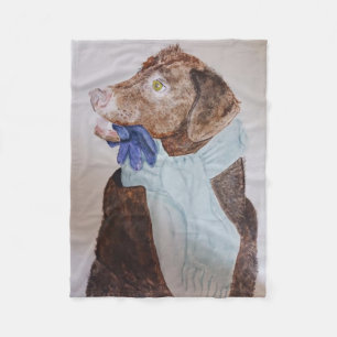 süßbrauner Labrador, schneebekleidet Fleecedecke