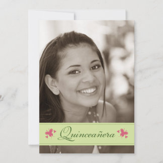 Süßbutterfliegen Quinceanera Einladung (Salbei)