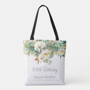 Süßcreme-Rose 80. Geburtstag Tasche