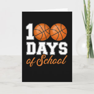 Süße 100 Tage Schulbasketball Kinder Lehrer Thema Karte