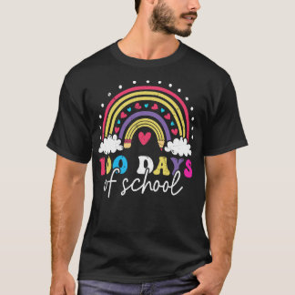 Süße 100 Tage Schule Regenbogen Bunte Kinder T-Shirt