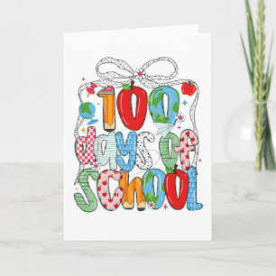 Süße 100 Tage Schule Rosa Herzen Klassenzimmer Karte