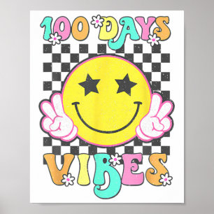 Süße 100-Tage-Stimmung Lächeln Gesicht 100 Tage Sc Poster