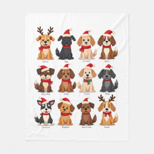 Süße 12 Hunde Xmas Lustige Hunde Liebhaber Weihnac Fleecedecke