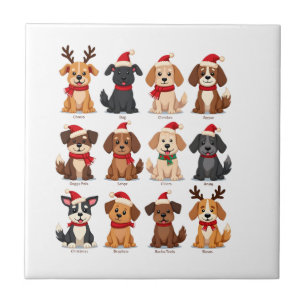 Süße 12 Hunde Xmas Lustige Hunde Liebhaber Weihnac Fliese