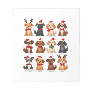 Süße 12 Hunde Xmas Lustige Hunde Liebhaber Weihnac Notizblock