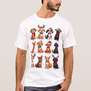 Süße 12 Hunde Xmas Lustige Hunde Liebhaber Weihnac T-Shirt