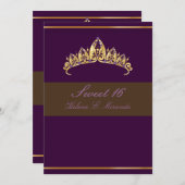 Süße 16/Amethyst tiara Einladung (Vorne/Hinten)