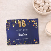 Süße 16 blaue goldene Sterne Gästebuch