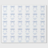 Süße 16 blaue Schleife Perlen Geschenkpapier (Flach)