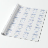 Süße 16 blaue Schleife Perlen Geschenkpapier (Ungerollt)
