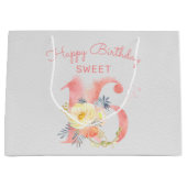 Süße 16 Blumennummer Grosser 16. Geburtstag Große Geschenktüte (Vorderseite)