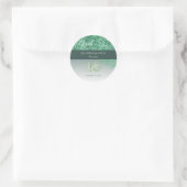 Süße 16 Danke Fallender grüner Glitter Runder Aufkleber (Tasche)