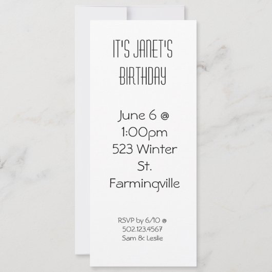 süße 16 Einladungen (Rückseite)