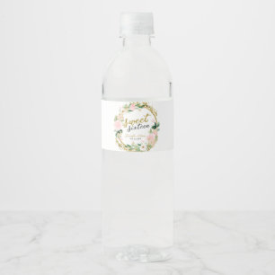 Süße 16 Errötung Florale Rosa Schmetterling Wasserflaschenetikett