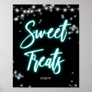 Süße 16 Geburtstag Teal Neon Süße Leckereien Schil Poster