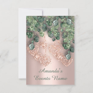 Süße 16. Geburtstagsfeier Brautdusche Rose Minze Einladung