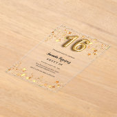 Süße 16 goldene Sterne klar Acryleinladungen (Ablage )