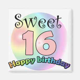 Süße 16 Herzlichen Glückwunsch zum Geburtstag Magnet
