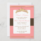 Süße 16/hübsch in rosa Schokolade tiara Einladung (Rückseite)