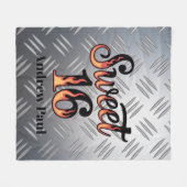 Süße 16 in Feuerflammen und Silberplatten-Geschenk Fleecedecke (Vorderseite (Horizontal))