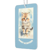Süße 16 Katze Bild Text Blau Autolufterfrischer (Links)