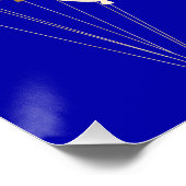 Süße 16 königsblaue Goldballons Party Poster (Ecke)