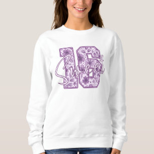 Süße 16 Lila Lavendel Blumen-Geschenk zum 16. Gebu Sweatshirt