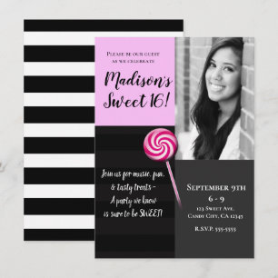 Süße 16 Lutscher Candy Land Foto Sweet 16 Einladung