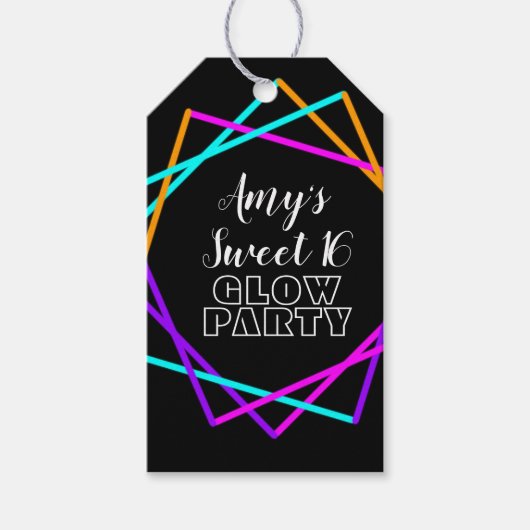 Süße 16 Neonglühen in den dunklen Bars zum Geburts Geschenkanhänger (Vorderseite)