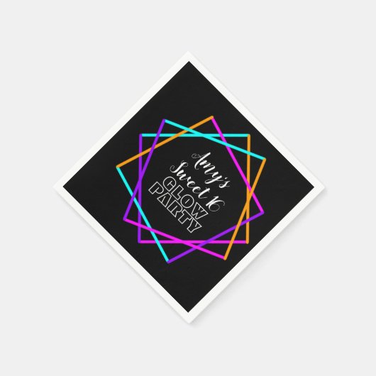 Süße 16 Neonglühen in den dunklen Bars zum Geburts Serviette (Ecke)