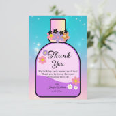 süße 16 Parfüm Flasche pink blau niedlich Dankeskarte (Stehend Vorderseite)