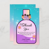 süße 16 Parfüm Flasche pink blau niedlich Dankeskarte (Vorne/Hinten)