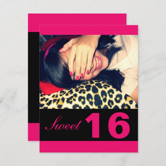 Süße 16 Party Einladungen (Vorne/Hinten)
