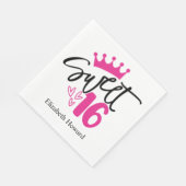 Süße 16 personalisierte Papier Serviette (Ecke)