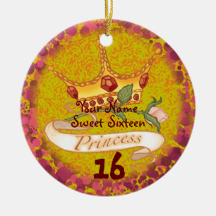 Süße 16 Prinzessin Geburtstagsdekoration Keramikornament