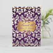 Süße 16/ Prinzessin/Perldampfer/Pflaume Einladung (Stehend Vorderseite)