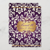 Süße 16/ Prinzessin/Perldampfer/Pflaume Einladung (Vorne/Hinten)