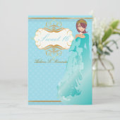 Süße 16/ Prinzessin/Polka-Punkte Einladung (Stehend Vorderseite)