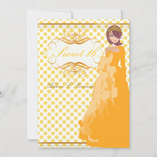 Süße 16/ Prinzessin/Polka-Punkte Einladung