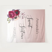 Süße 16 Rosa Rosa Rosa Gold Blüte Wandteppich (Vorderseite (Horizontal))