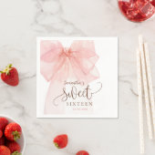 Süße 16-Rosa-Schleifen-Geburtstagsfeier Serviette (Beispiel)
